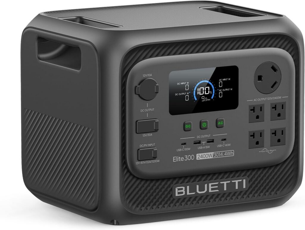 BLUETTI Elite 300 portable power station with AC outlets and display