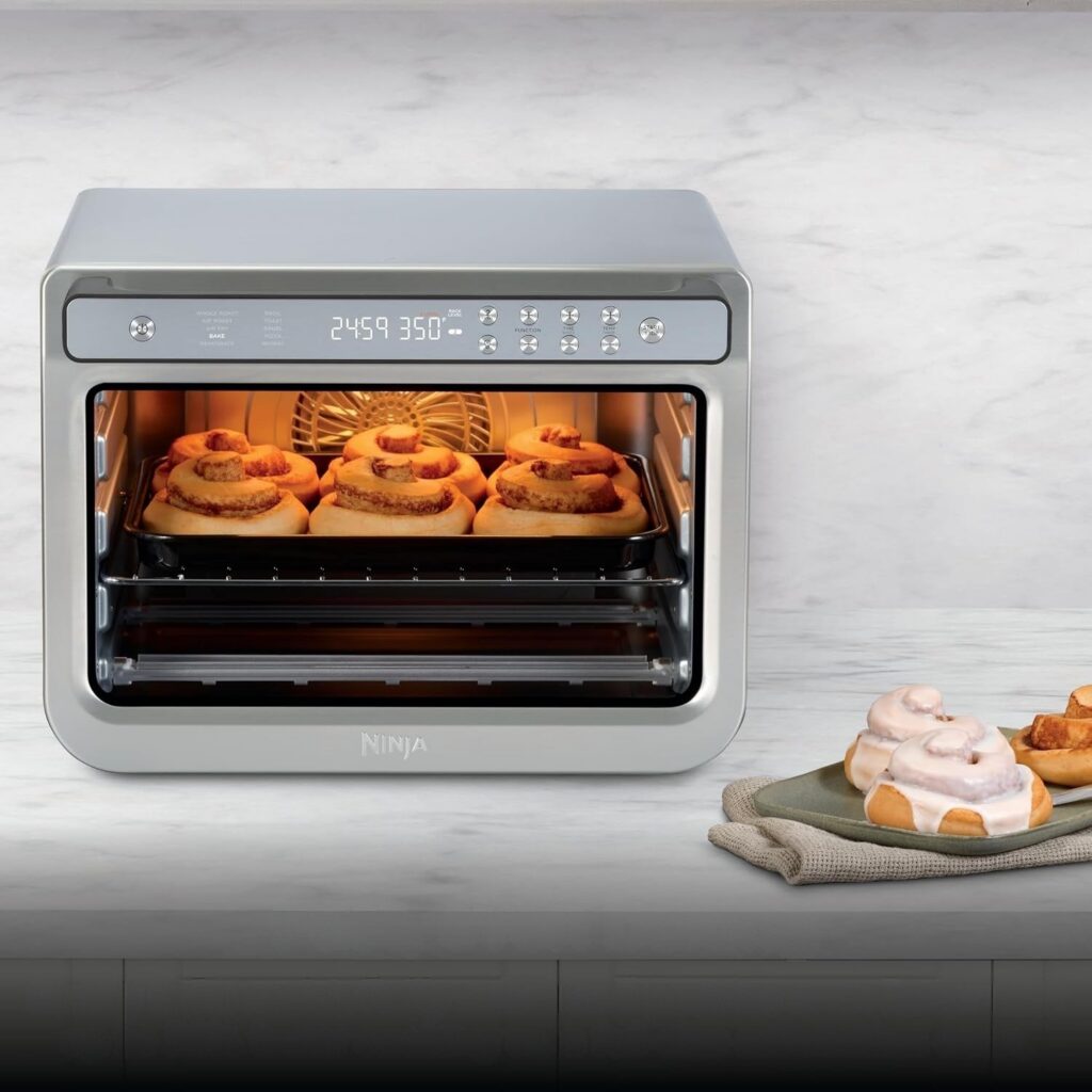 Ninja Prestige Smart XL 10-in-1 Air Fryer Toaster Oven baking cinnamon rolls
